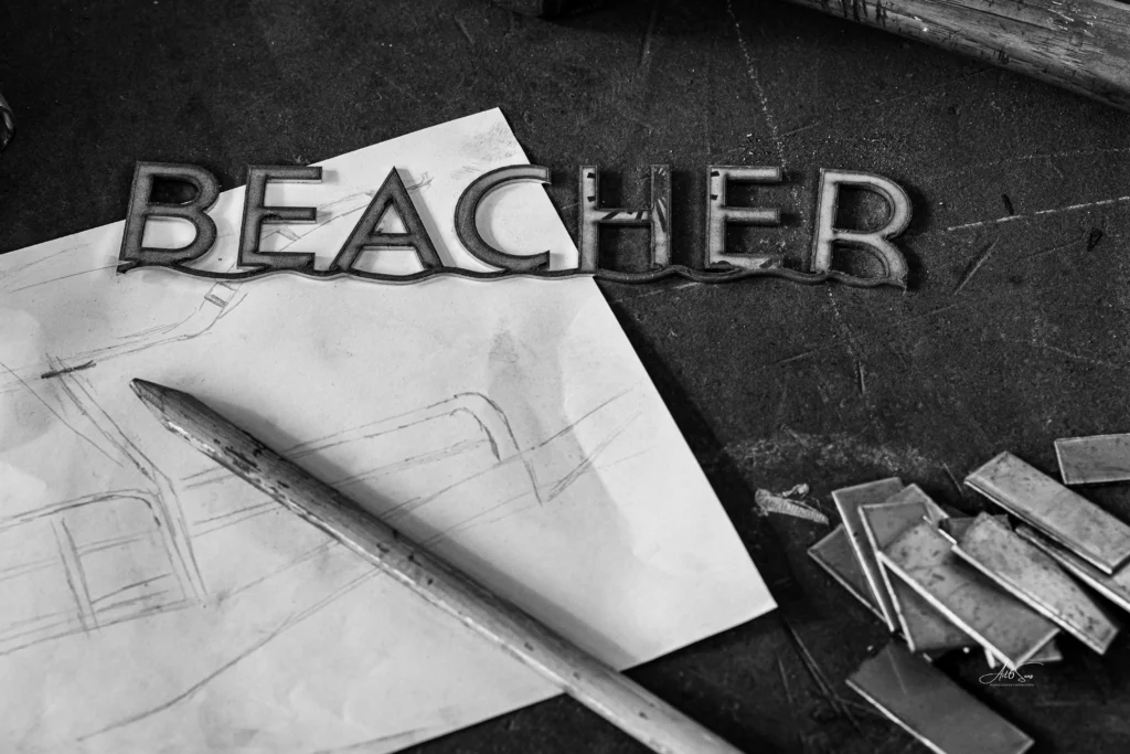 Reportage photo artisanal en noir et blanc – détail d’un projet de création pour Beacher sur le Bassin d’Arcachon, capté par Art6Sens.